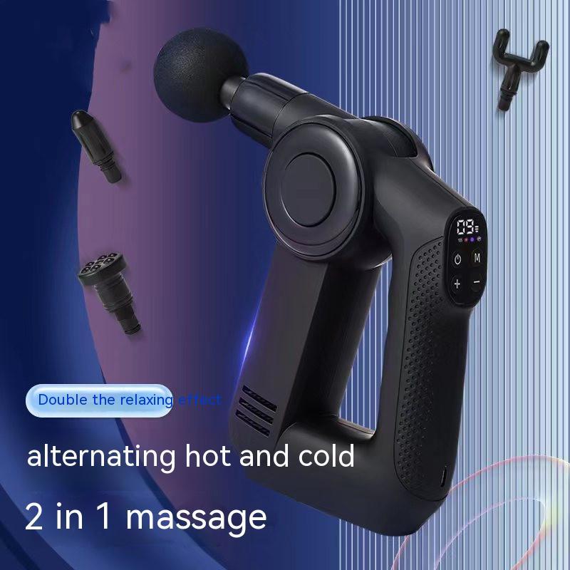 Stylish Massage Gun Muscle Relief Hot Compress LED Screen Adjustable Gears Smart Power Low-Noise Multi-Frequency Fitness Revolution