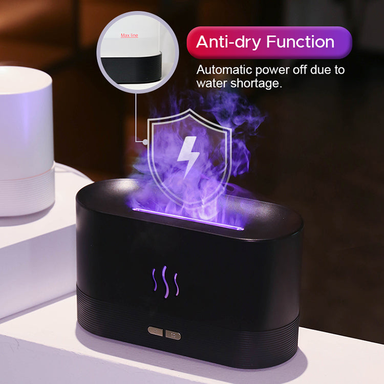 Flame USB Ultrasonic Humidifier Led RGB Colorful Essential Oil Fire Flame Aroma Diffuser