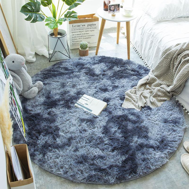 Soft round rugs for living room decor or kids room carpets long plush bedroom rugs and modern shaggy area mats