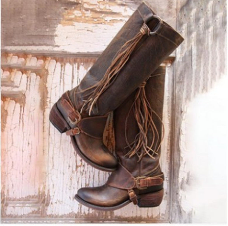 High Tube Leather Long Riding Boots