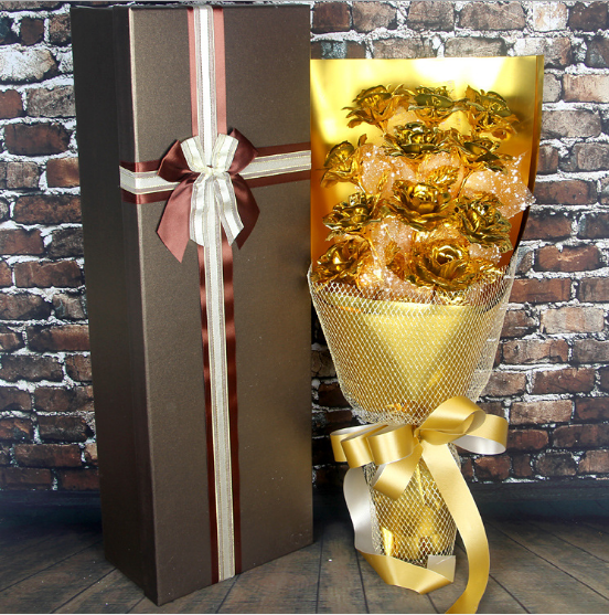 Golden Rose 24K Foil Rose Bundle for Wife/Girlfriend - Perfect Tanabata Valentine's Day Gift