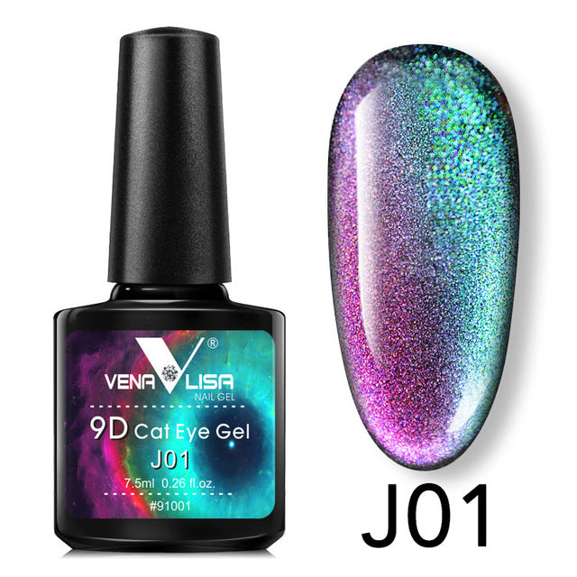 Venalisa 9D Gel Varnish Cat Eye Magic Chameleon Nail Polish - Galaxy Starry Magnetic Multicolor 5ml