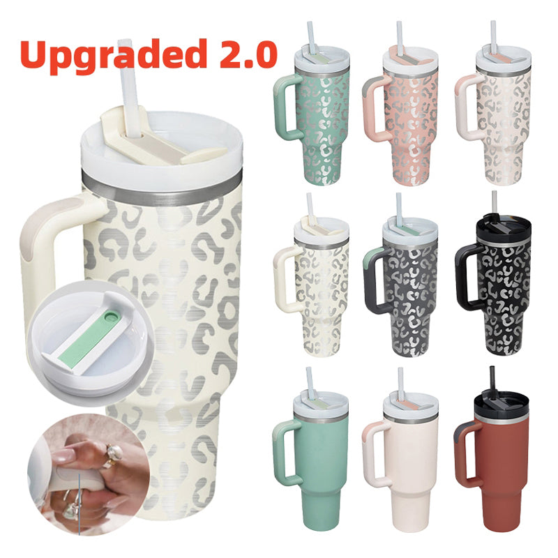 40oz Thermal Mug Tumbler with Handle Straw Stainless Steel Portable for Travel BPA Free