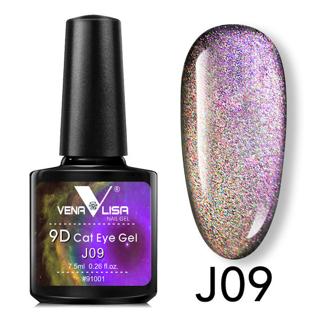 Venalisa 9D Gel Varnish Cat Eye Magic Chameleon Nail Polish - Galaxy Starry Magnetic Multicolor 5ml