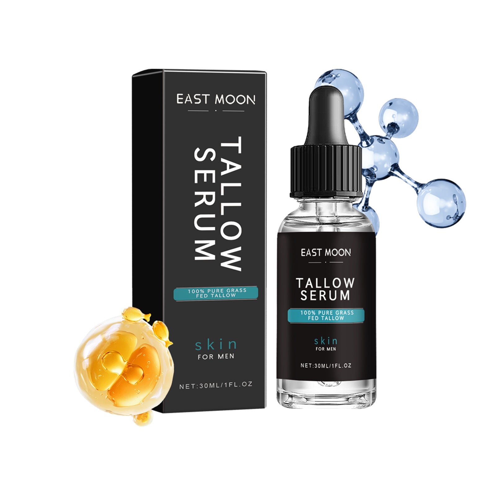 East Moon Men's Anti-Wrinkle Firming Serum Enhances Skin Youthfulness Elasticity and Moisture