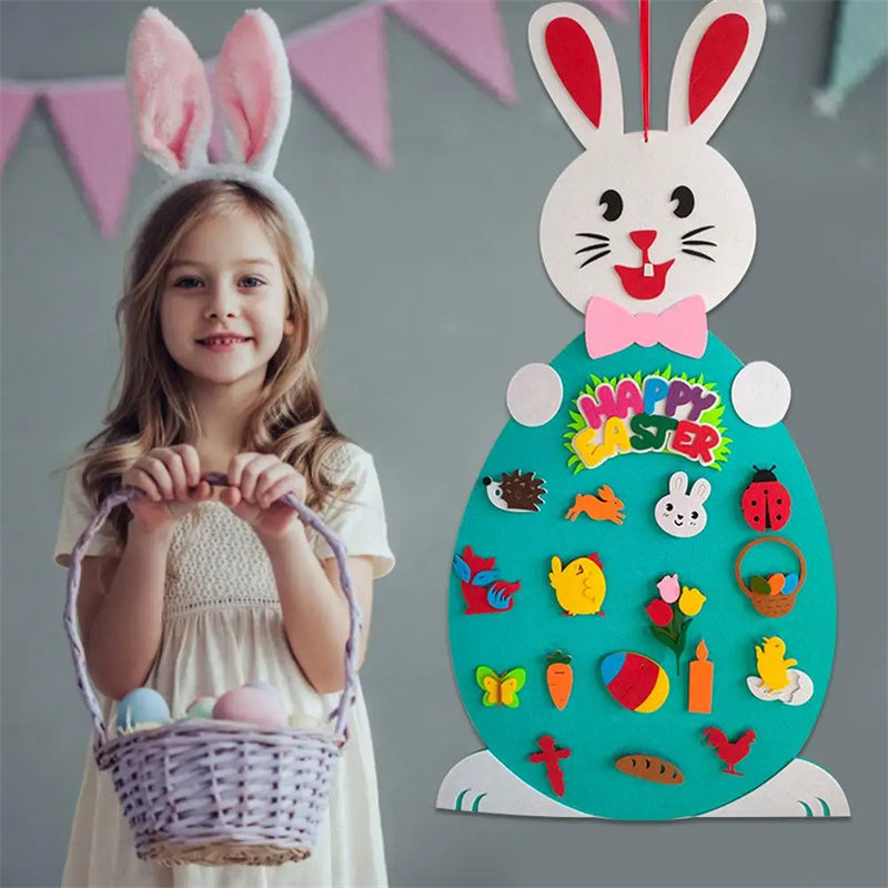 Easter Kids DIY Felt Bunny Pendant Toy - Perfect Easter Gift