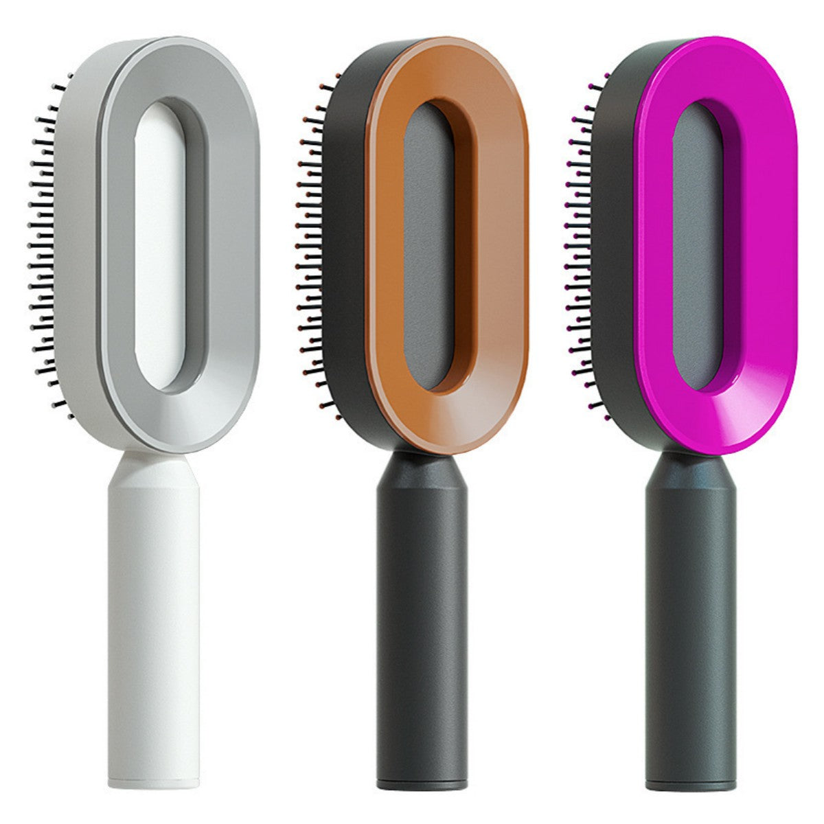 Women's Self-Cleaning Hair Brush for Hair Loss Prevention with Scalp Massage and Anti-Static Bristles