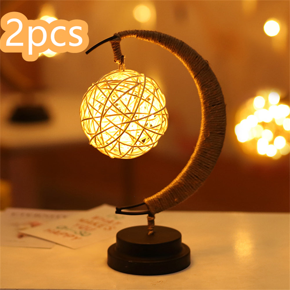 Enchanted Lunar Lamp Decorative Star Shape Light Moon Night Light Galaxy Lamp Hanging Moon USB Battery