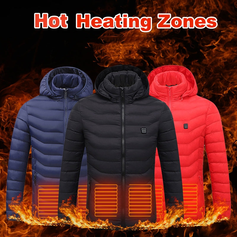 Heated USB Electric Jacket - Heating Vest for Men Cotton Thermal Clothing