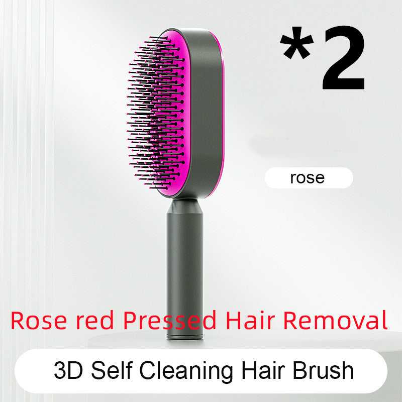 Women's Self-Cleaning Hair Brush for Hair Loss Prevention with Scalp Massage and Anti-Static Bristles