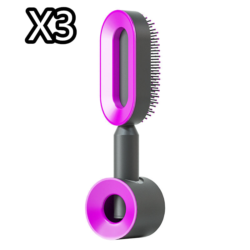 Women's Self-Cleaning Hair Brush for Hair Loss Prevention with Scalp Massage and Anti-Static Bristles