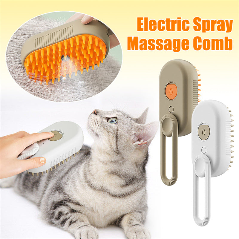 3-in-1 Electric Pet Grooming Comb for Cats and Dogs, with Steam Brush