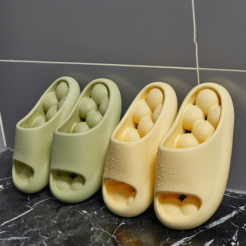 Women's Non-Slip Bathroom Slippers with Ball Massage Sole