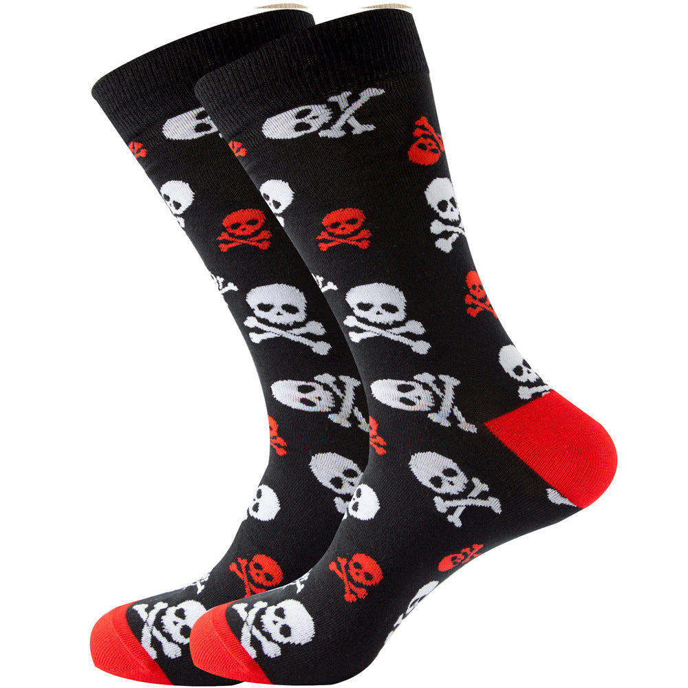 Geometric Pattern Men's Mid-Calf Length Animal Socks, Fashionable Tide