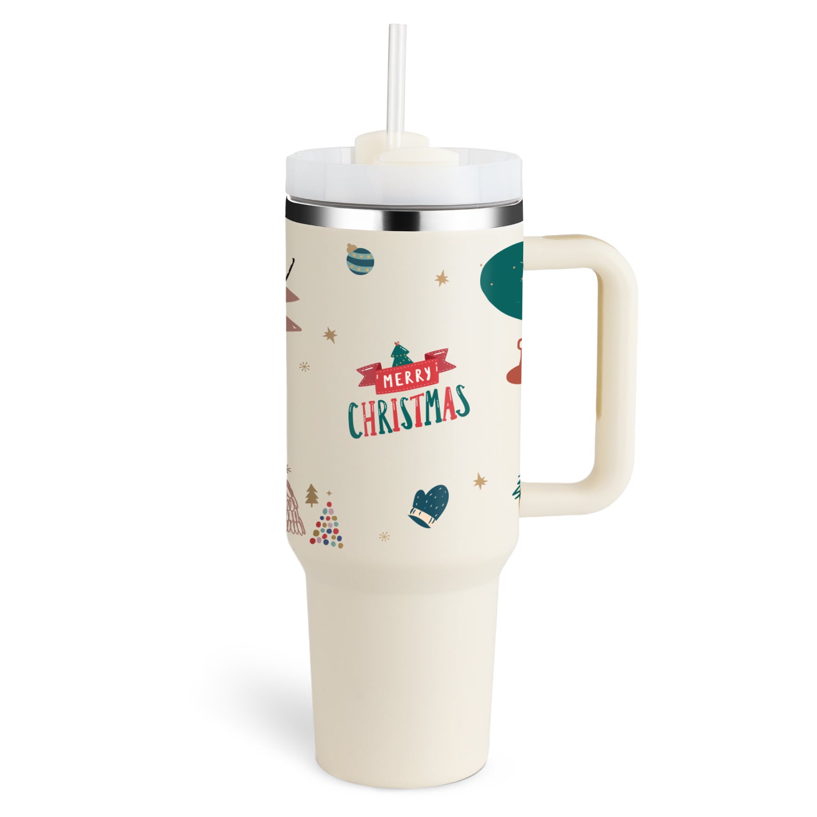 Taza térmica de regalo para el día de San Valentín, taza aislante de café de paja de 40 oz con asa, botella de agua portátil de acero inoxidable para coche, taza térmica sin BPA de viaje de gran capacidad