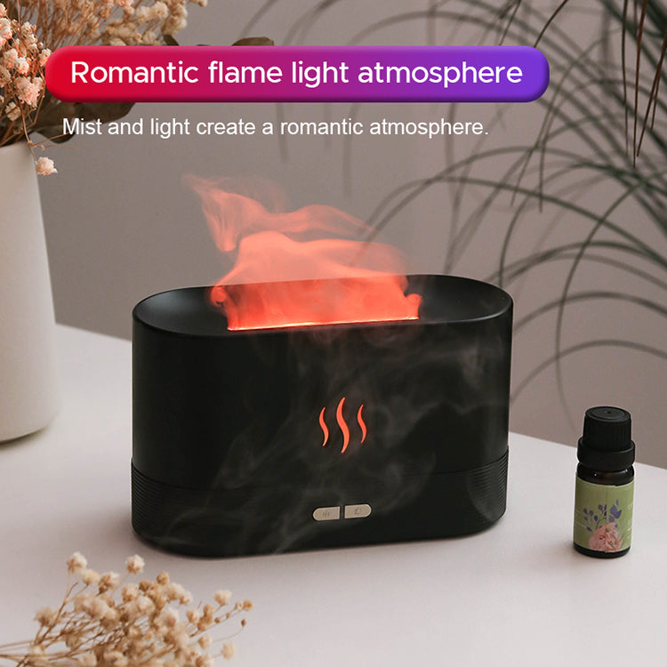 Flame USB Ultrasonic Humidifier Led RGB Colorful Essential Oil Fire Flame Aroma Diffuser