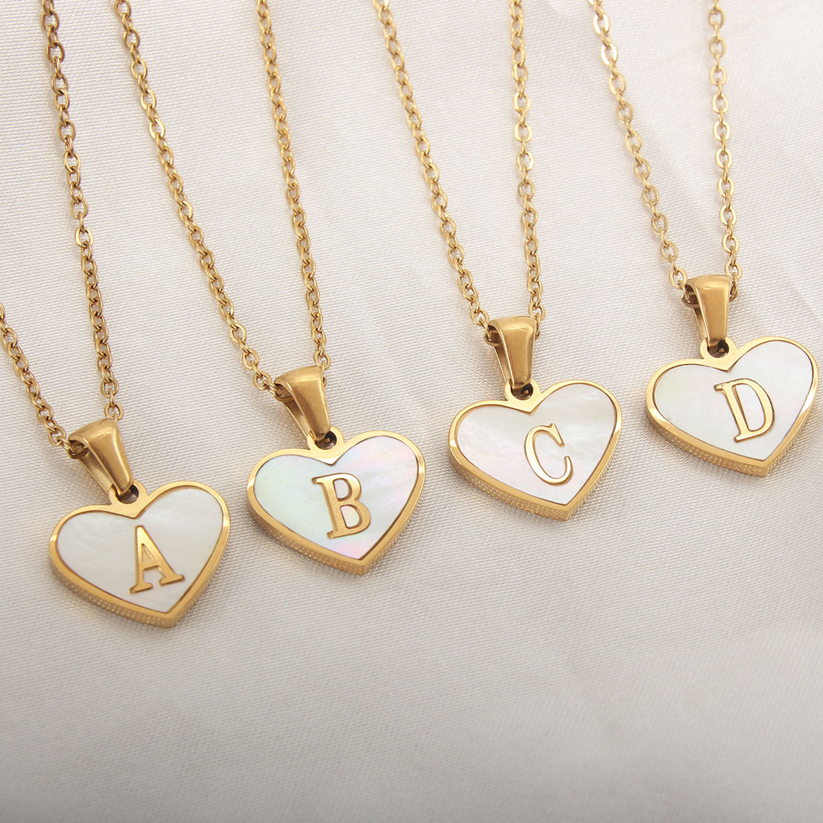 Heart-shaped Necklace with 26 Letters - White Shell Love Clavicle Chain - Perfect for Valentine's Day