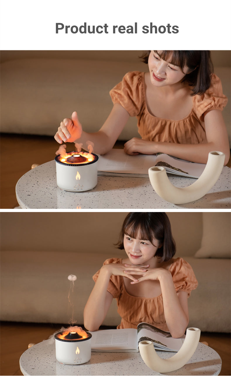 New Ultrasonic Essential Oil Volcano Aromatherapy Humidifier Diffuser