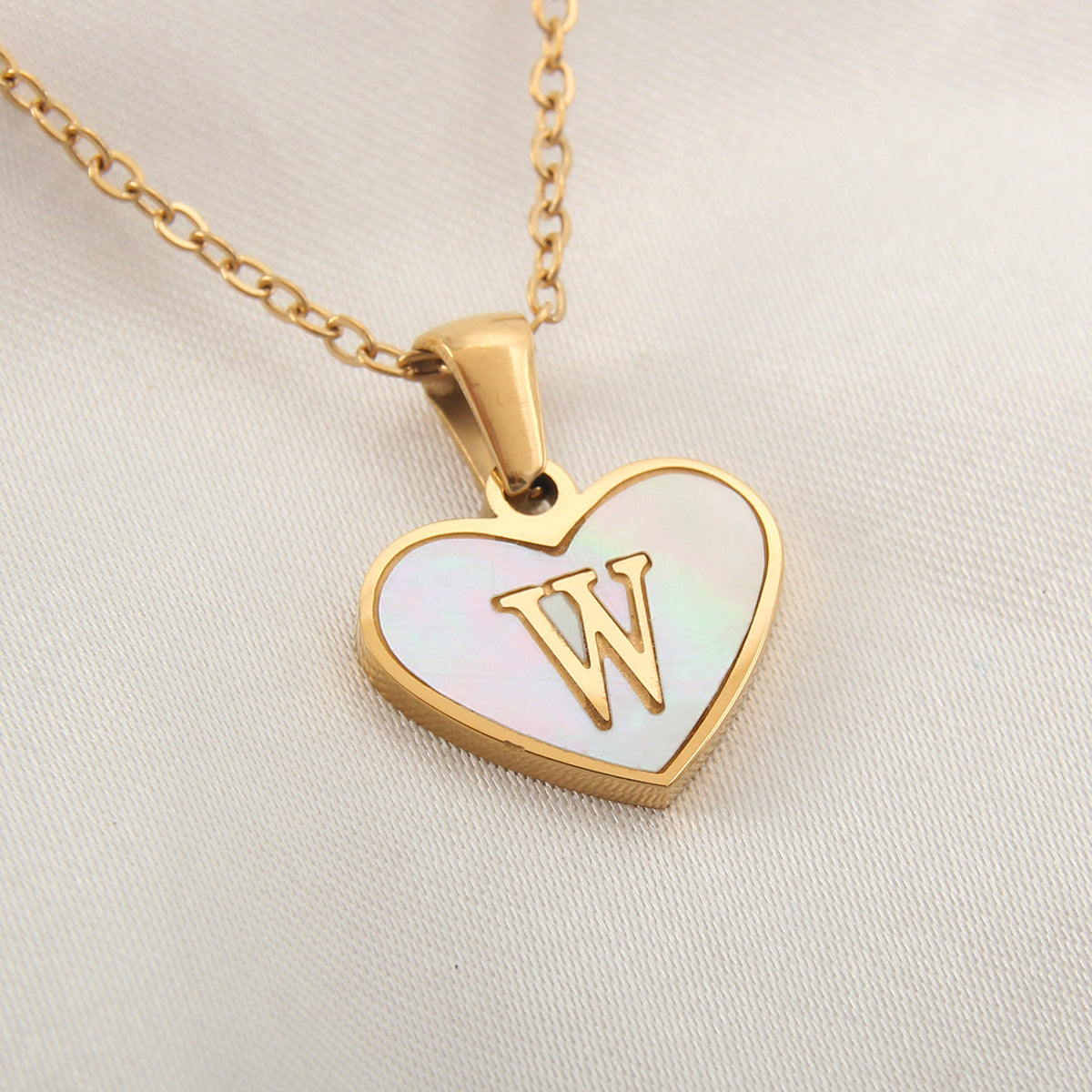 Heart-shaped Necklace with 26 Letters - White Shell Love Clavicle Chain - Perfect for Valentine's Day