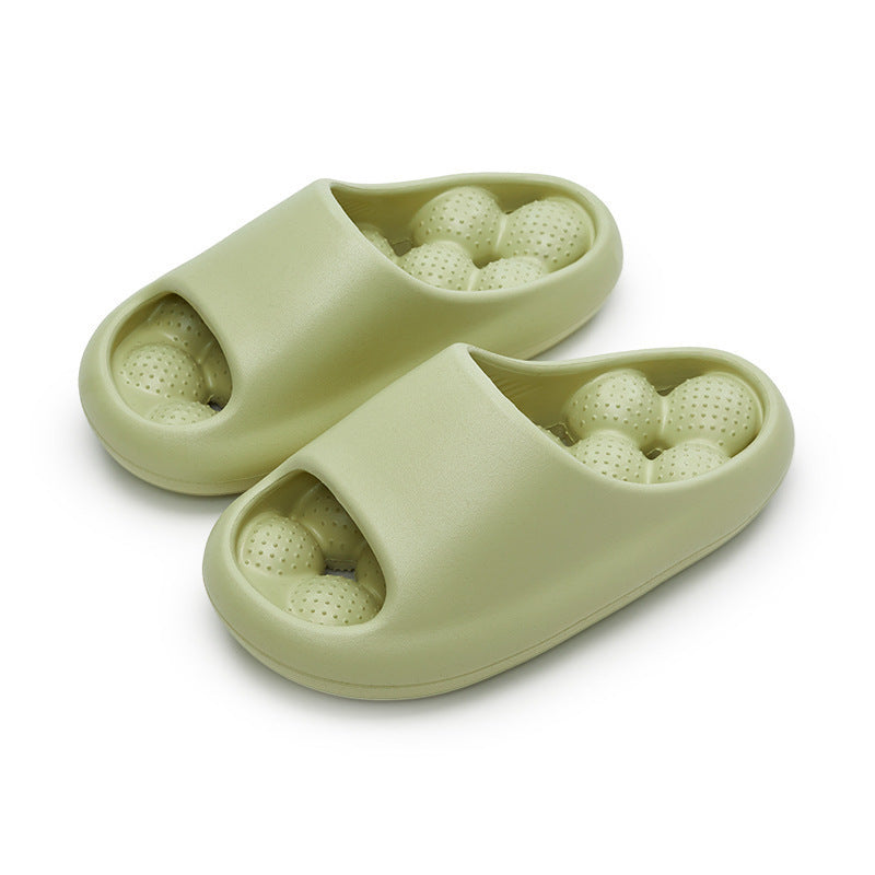 Women's Non-Slip Bathroom Slippers with Ball Massage Sole