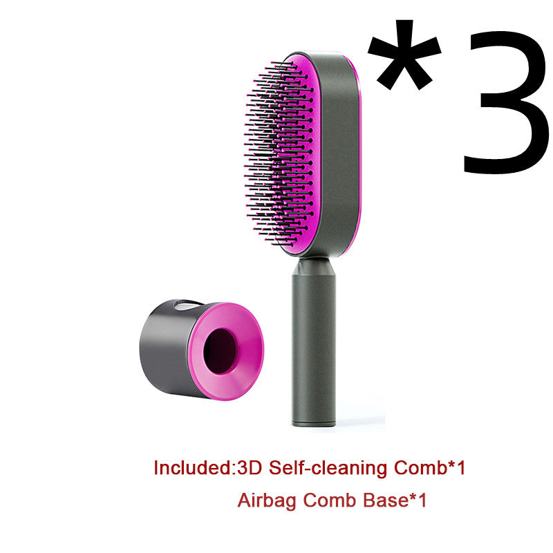 Women's Self-Cleaning Hair Brush for Hair Loss Prevention with Scalp Massage and Anti-Static Bristles