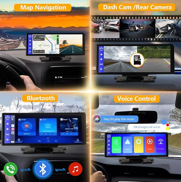 Bluetooth Wireless Carplay & Auto Multimedia Car Player Display