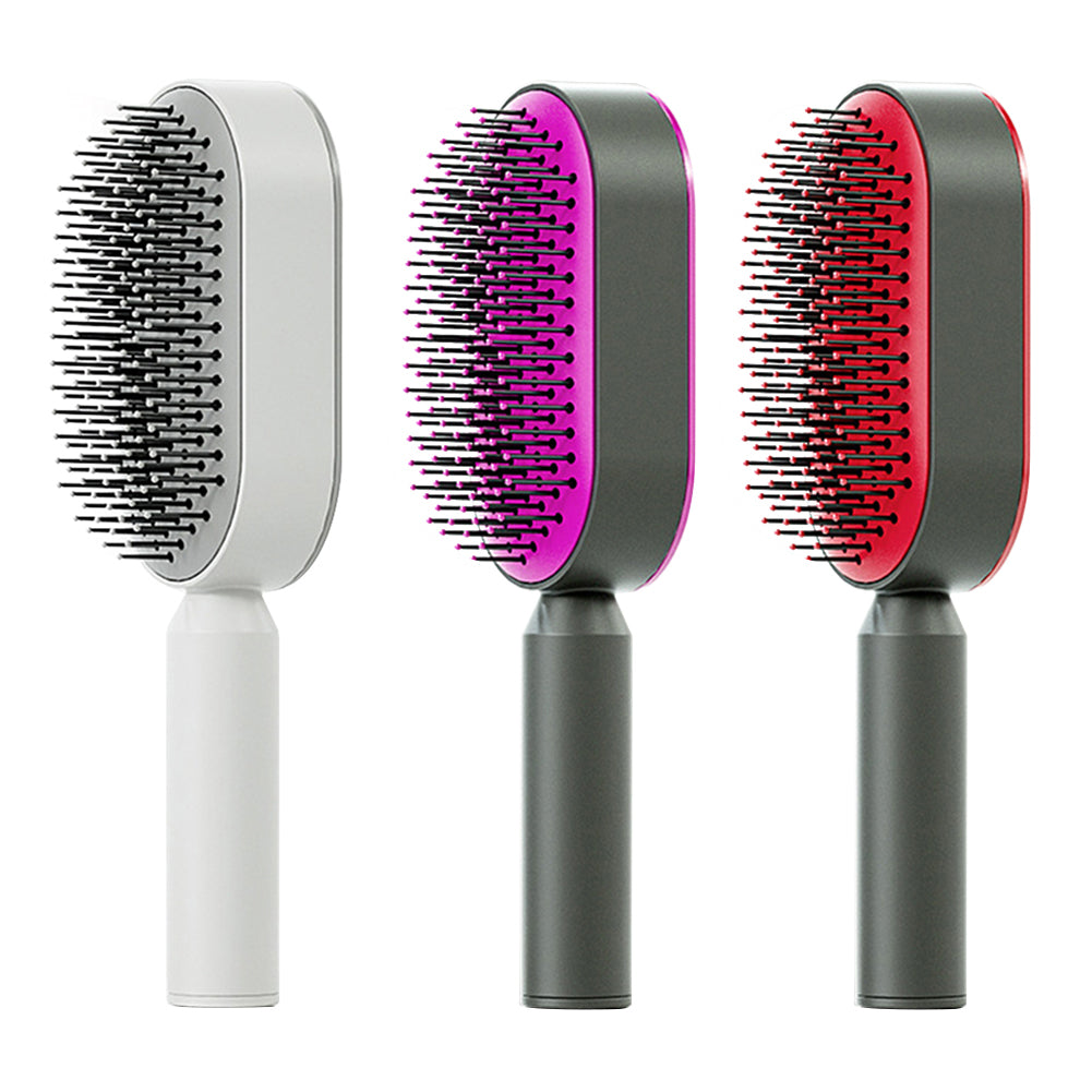 Women's Self-Cleaning Hair Brush for Hair Loss Prevention with Scalp Massage and Anti-Static Bristles