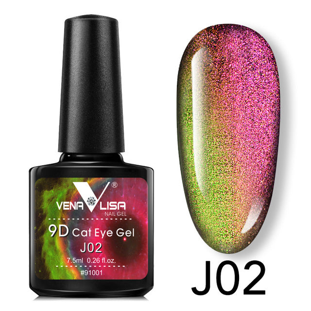 Venalisa 9D Gel Varnish Cat Eye Magic Chameleon Nail Polish - Galaxy Starry Magnetic Multicolor 5ml