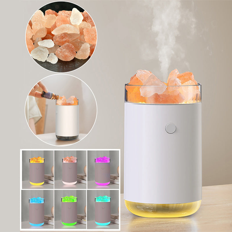 Crystal Salt Stone Desktop Aromatherapy Essential Oil Diffuser with LED Lamp