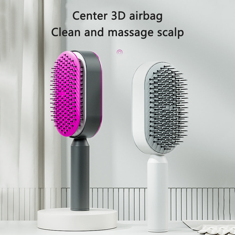 Women's Self-Cleaning Hair Brush for Hair Loss Prevention with Scalp Massage and Anti-Static Bristles