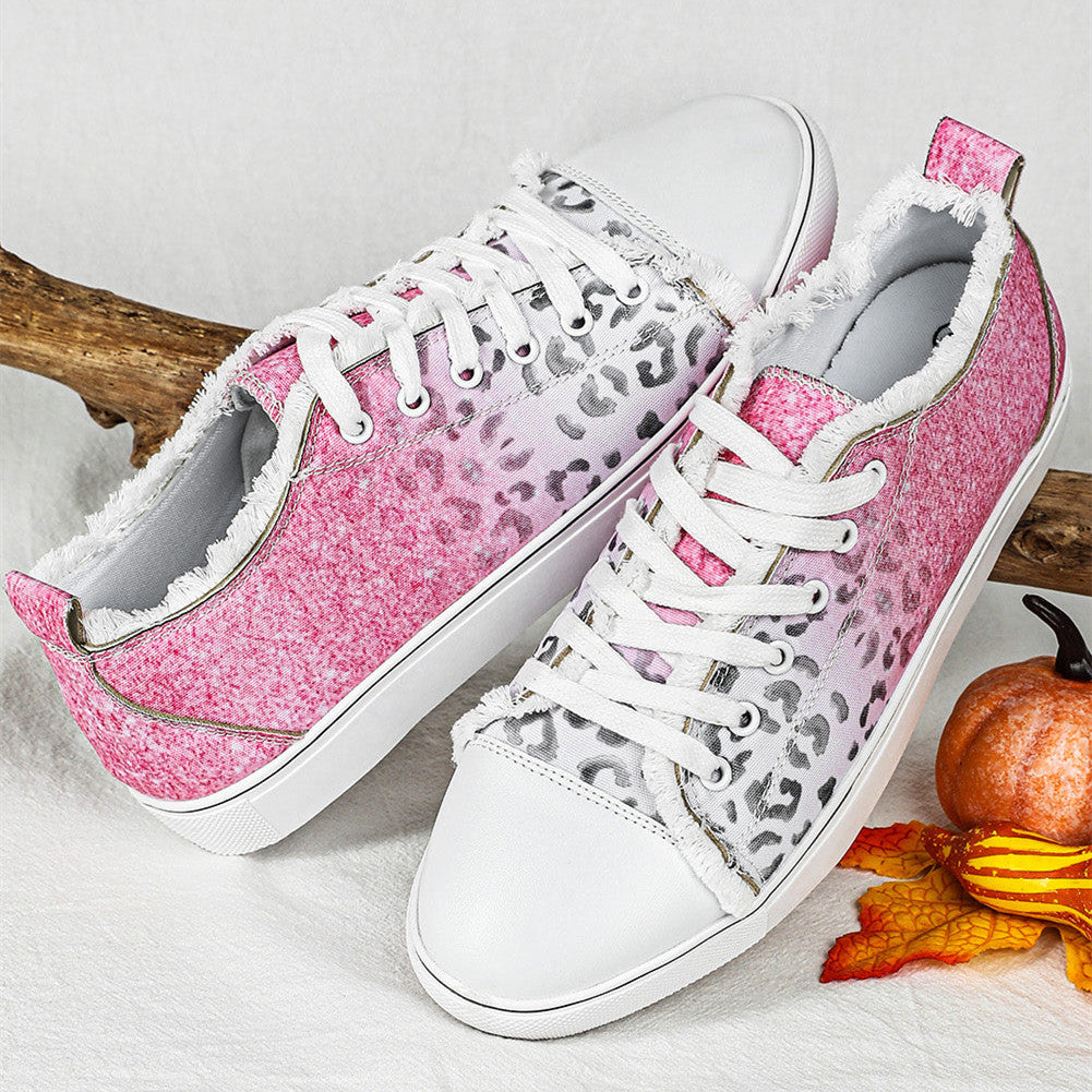 Women's Fashionable All-match Casual Flat Canvas Shoes Pink