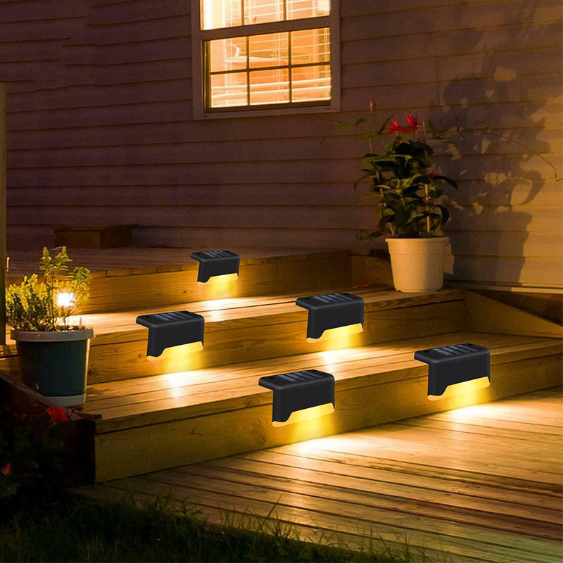 Waterproof Outdoor Courtyard Garden Fence Solar Stair Step LED Lights