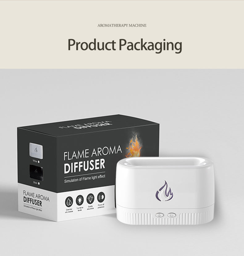 180ml Flame Humidifier Cool Mist Aroma Diffuser Silent Essential Oil Machine for Home Bedroom