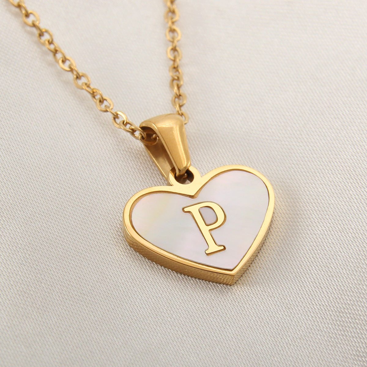 Heart-shaped Necklace with 26 Letters - White Shell Love Clavicle Chain - Perfect for Valentine's Day