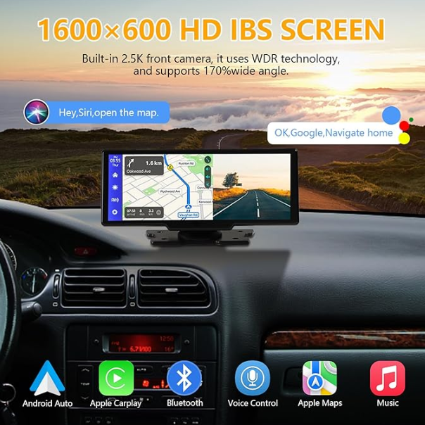 Bluetooth Wireless Carplay & Auto Multimedia Car Player Display