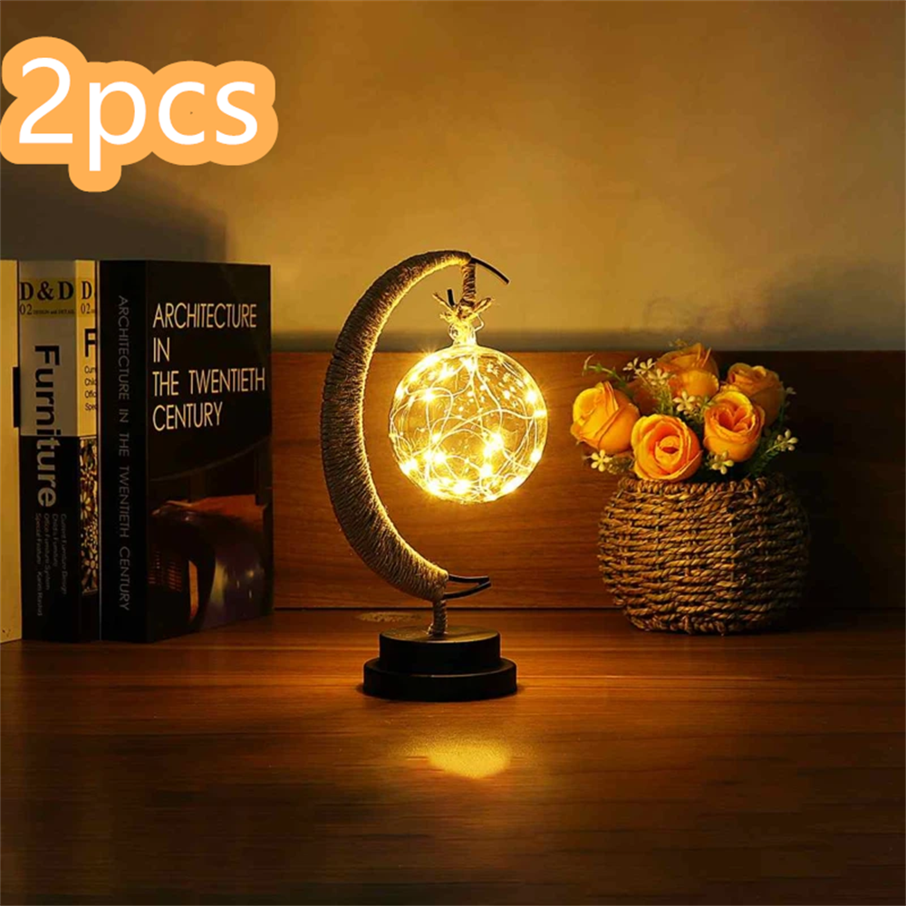 Enchanted Lunar Lamp Decorative Star Shape Light Moon Night Light Galaxy Lamp Hanging Moon USB Battery