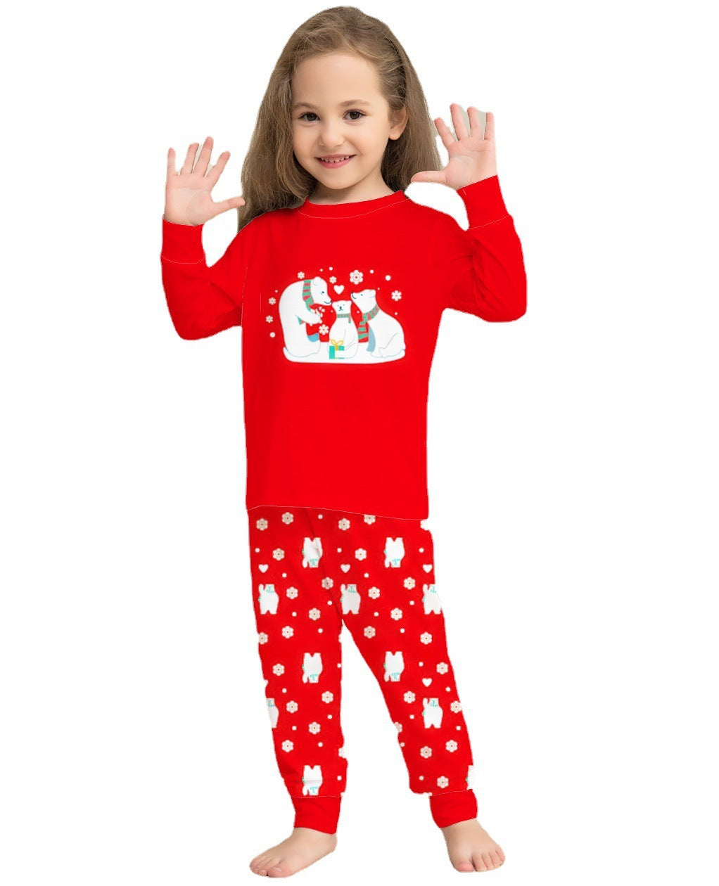 Matching Christmas pajama sets for the whole family, perfect for a cozy night in during the holiday