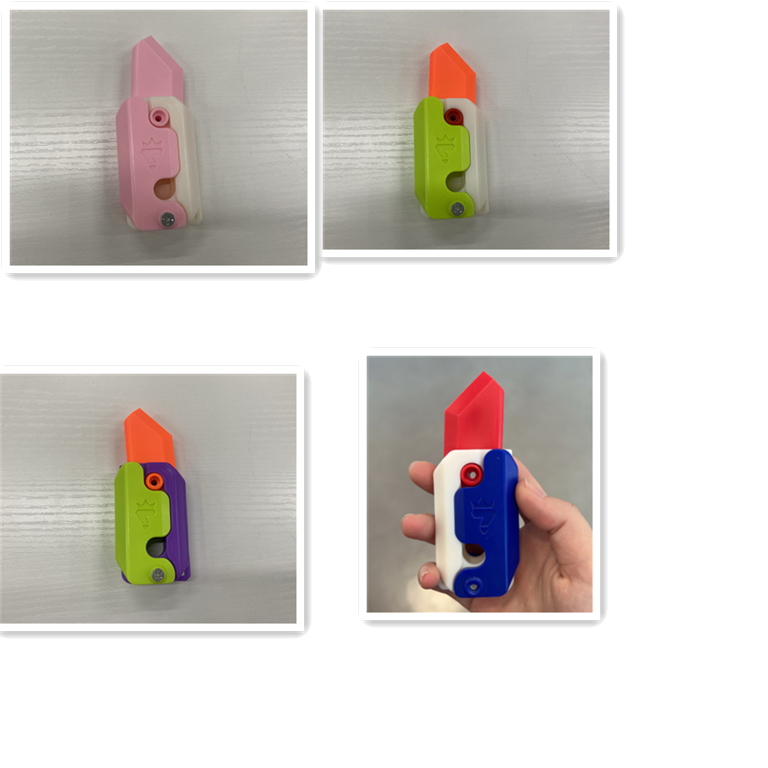 3D Printed Gravity Cube Jumping Radish Knife Model Toy for Children