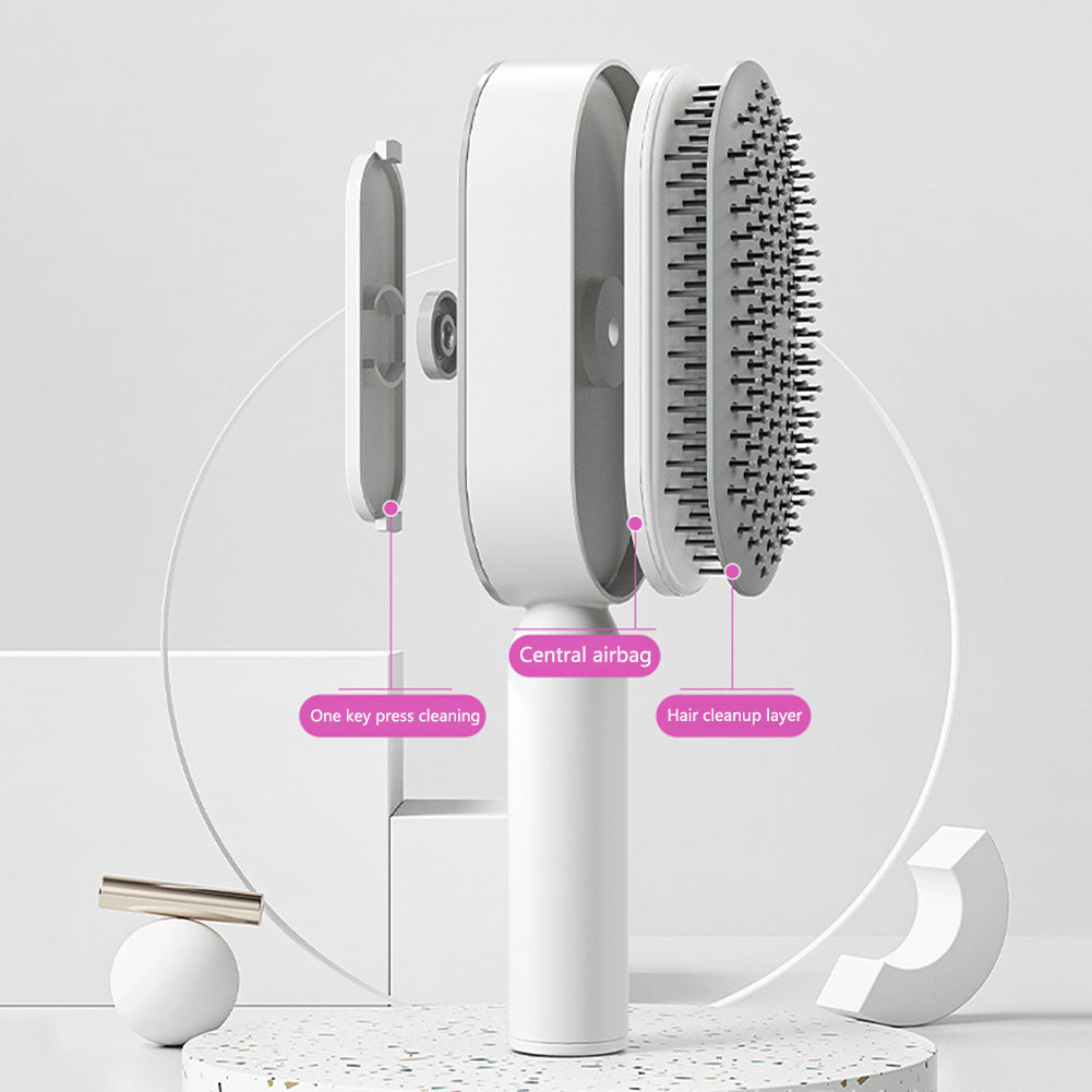 Women's Self-Cleaning Hair Brush for Hair Loss Prevention with Scalp Massage and Anti-Static Bristles