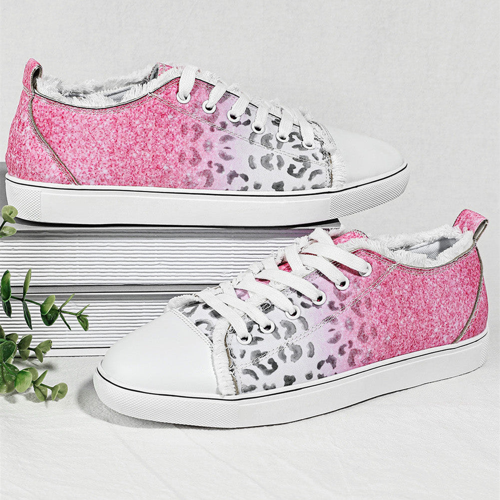 Women's Fashionable All-match Casual Flat Canvas Shoes Pink