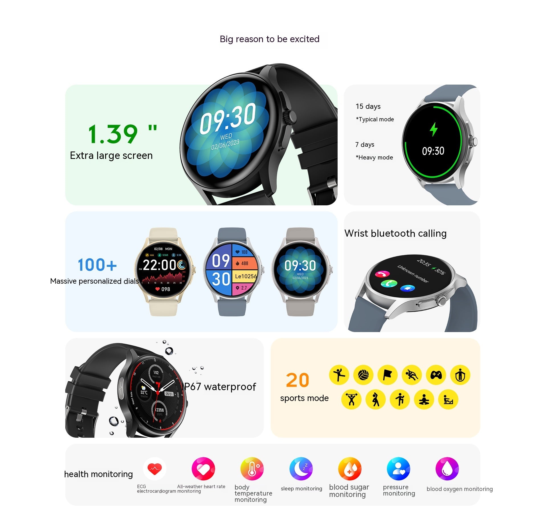 Non-Invasive Blood Monitor Detection Smart Watch