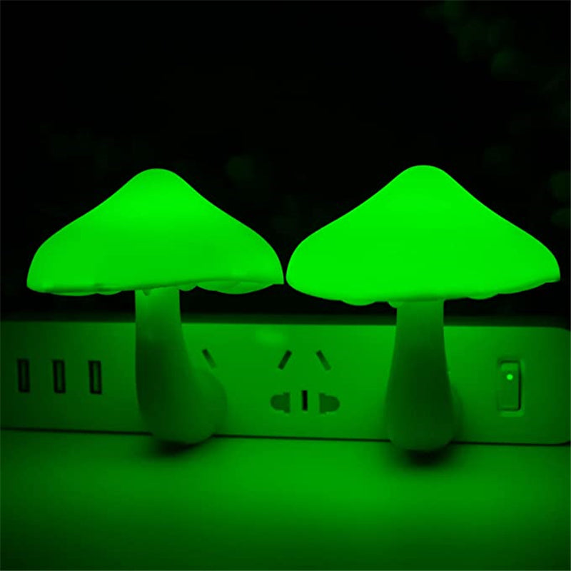 LED Night Light Mushroom Wall Lamp with Light Sensor for Home Decoration