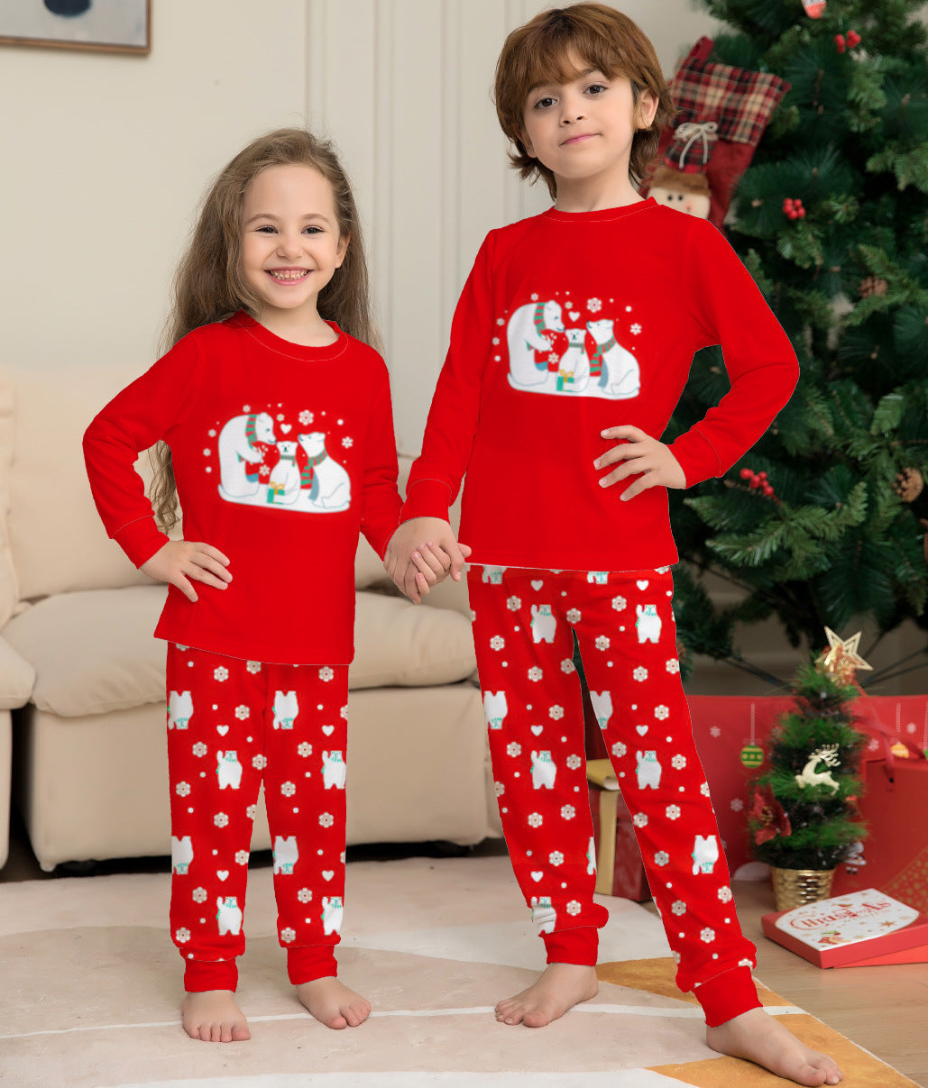 Matching Christmas pajama sets for the whole family, perfect for a cozy night in during the holiday