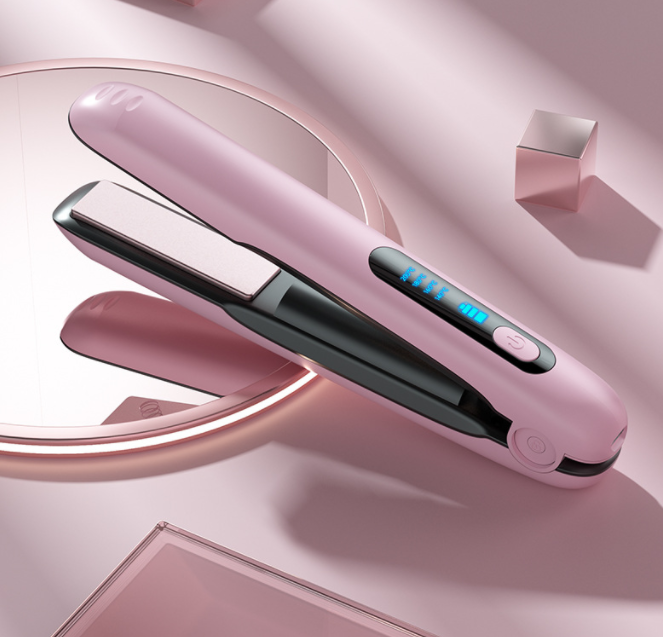 Portable 2-in-1 Wireless Hair Straightener and Curler with USB Charger Dry And Wet Uses