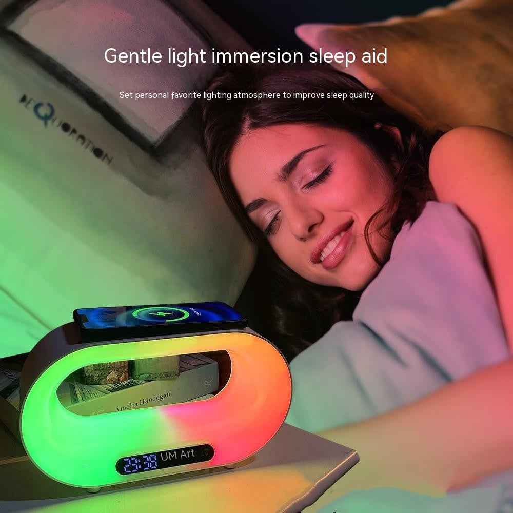 3-in-1 LED Night Light: APP Control, RGB Desk Lamp, Wireless Charger, Alarm Clock