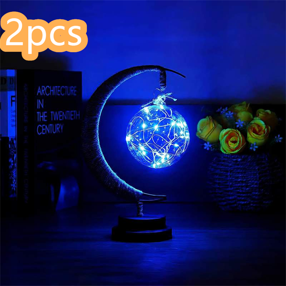 Enchanted Lunar Lamp Decorative Star Shape Light Moon Night Light Galaxy Lamp Hanging Moon USB Battery