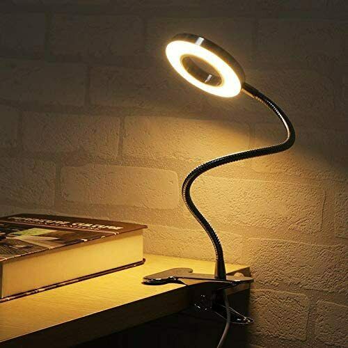 Clip On Desk Lamp LED Flexible Arm USB Dimmable Study Reading Table Night Light