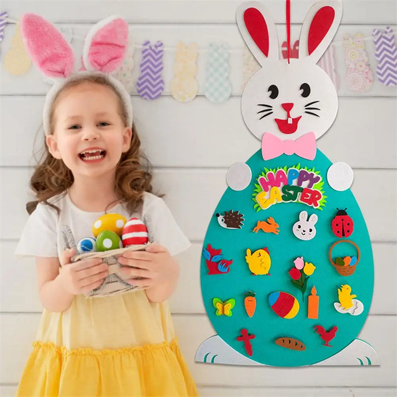 Easter Kids DIY Felt Bunny Pendant Toy - Perfect Easter Gift