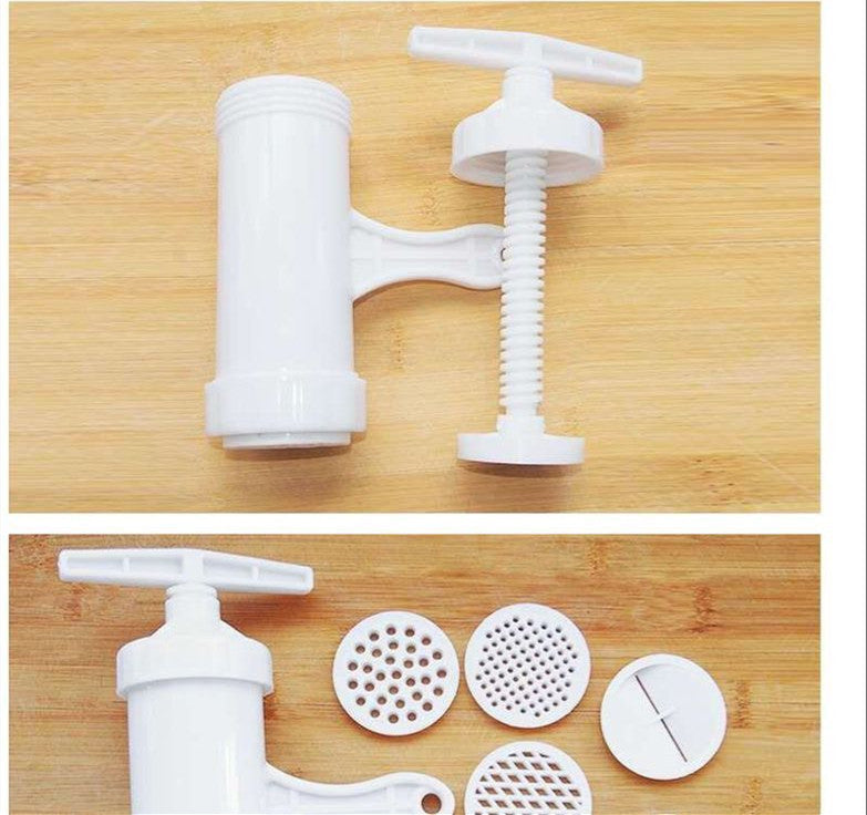 Noodle Maker With Crank Cutter And 5 Molds for Spaghetti And Other Pasta Dishes