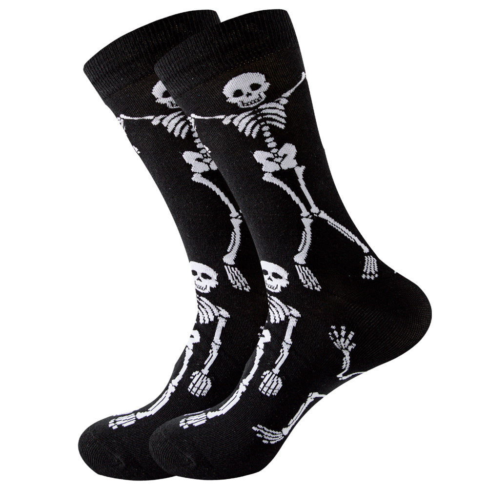 Geometric Pattern Men's Mid-Calf Length Animal Socks, Fashionable Tide